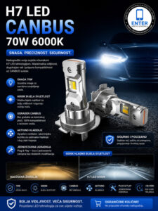 H7 LED Canbus bez greške 6000K 70W